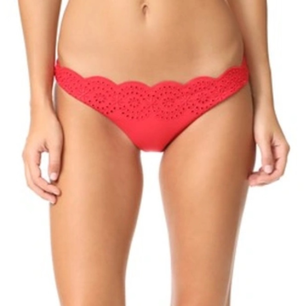 Stella McCartney Bikini bottom, scalloped, red